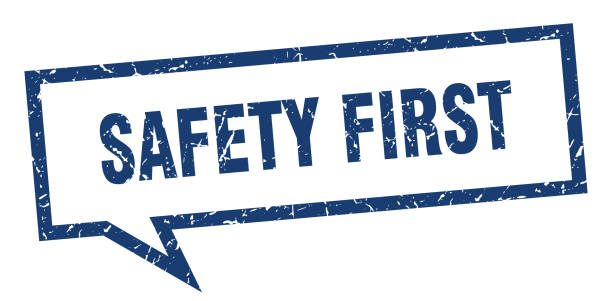 unique medical safety first sign. safety first square speech bubble. safety first